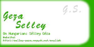 geza selley business card