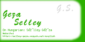 geza selley business card